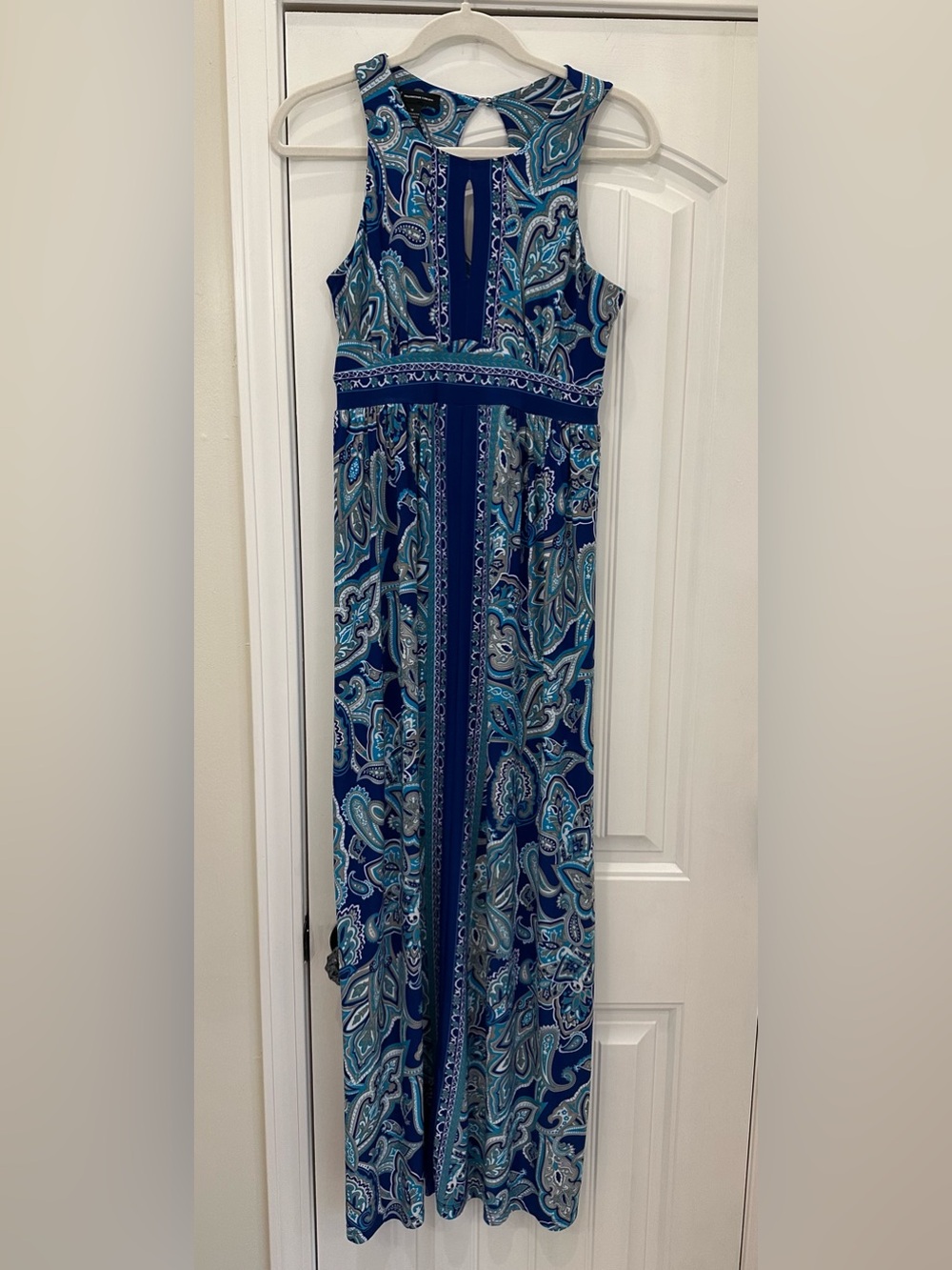 INC International Concepts Sleeveless Blue Paisley Maxi Dress M